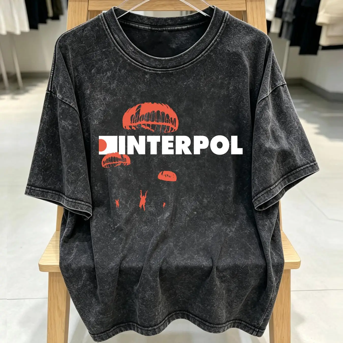 Streetwear Brand Vintage - gewassen T-shirt Interpol band rock katoen
