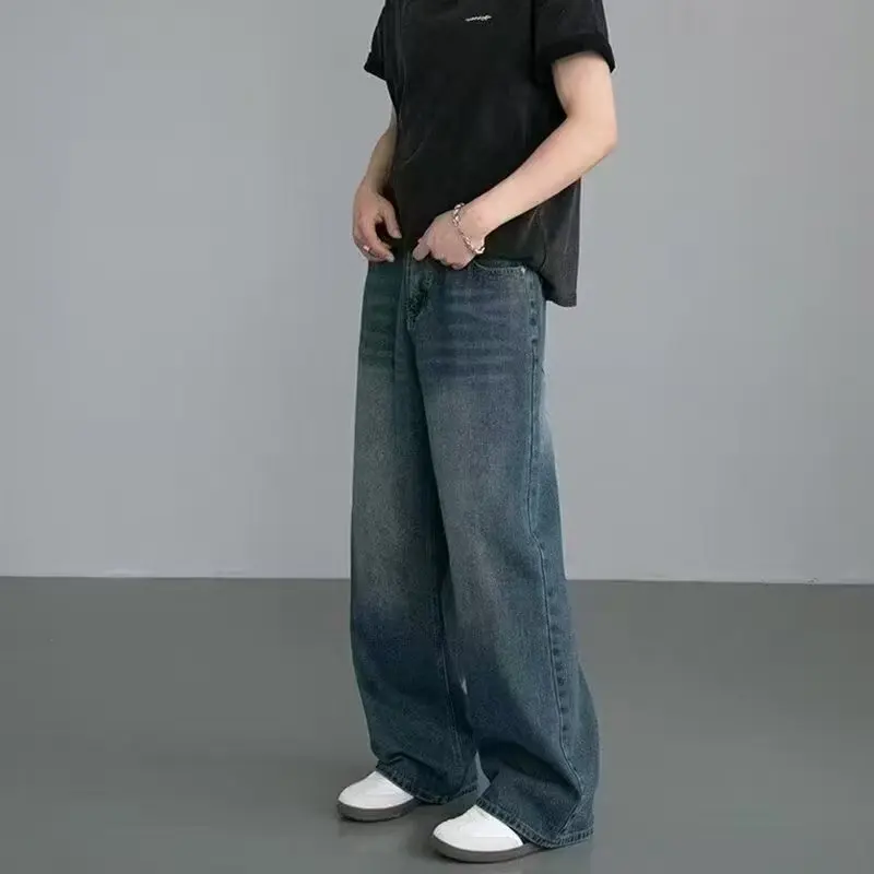 Streetwear Brand Denim - Koreaanse mode: wijde jeans voor heren,